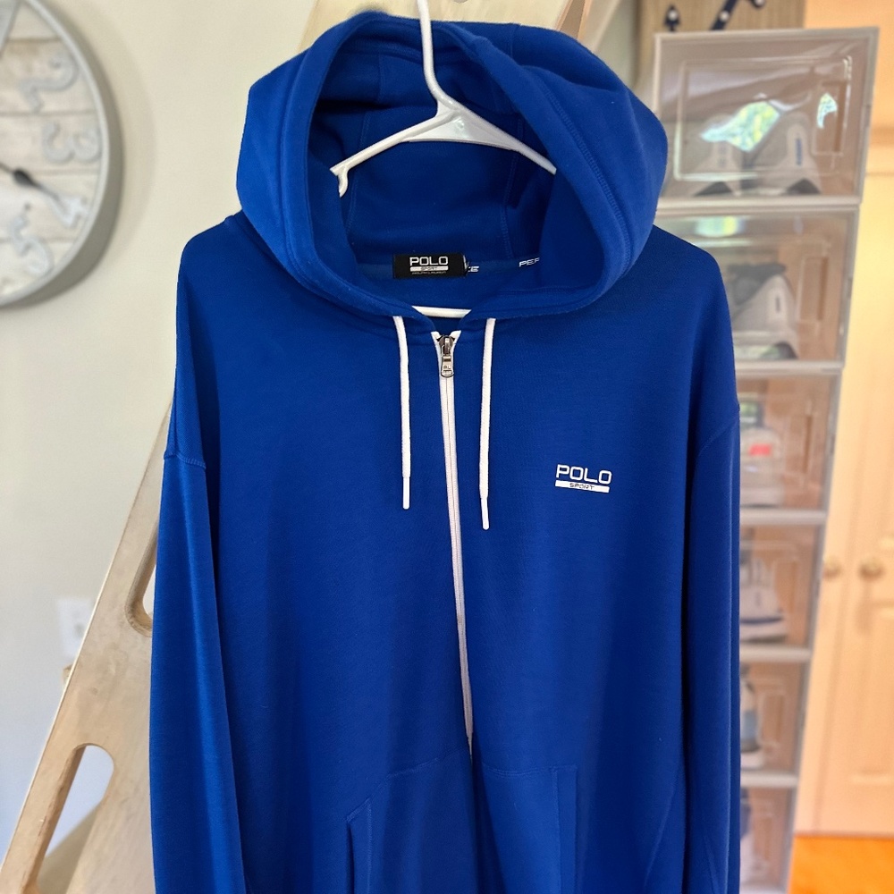 POLO SPORT Hoodie, 2XL, Blue & White, MINT CONDITION!!!